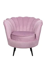 заказать Кресло ракушка Pearl Pink на черных ножках