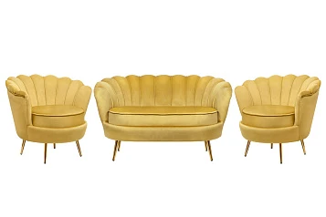красивые Комплект кресел и дивана ракушка Pearl Double Yellow