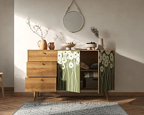 Комод "Berber" с двумя дверками и ящиками  арт BB05/Print_53 в интерьере