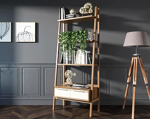 Узкий стеллаж "Bruni white" с двумя ящиками арт BR30WH в интернет-магазине