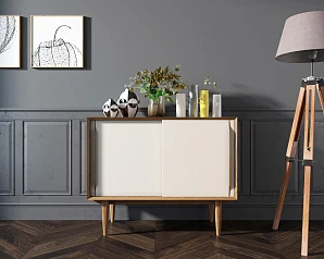 Комод в Скандинавском стиле "Bruni white" две дверки арт BR25WH