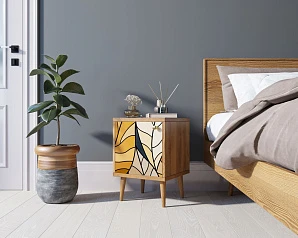 Тумбочка "Berber" с дверкой 08 принт арт BB21/Print_08, разноцветная