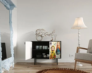 купить Комод с двумя дверками "Emerson" Матрешки арт EM02/Art04 в интернет-магазине