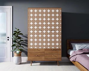 Шкаф трехстворчатый "Berber" принт 17 арт BB02/Print_17 на заказ