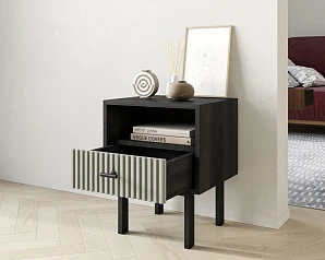 красивые Тумбочка с нижним ящиком "Emerson" арт EM17/gray/L