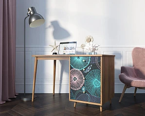 купить красивые Стол рабочий "Berber" принт 32 с одной тумбой арт BB31/Print_32 в интернет-магазине