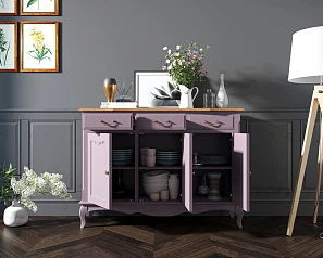 купить стильный Комод "Leontina Lavanda" (3 ящика и 3 двери) арт ST9344L в интернет-магазине