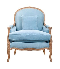 красивое Мягкое полукресло с подлокотниками Aldo Light Blue на заказ