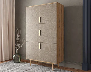 стильные Большой комод с шестью дверками "Line" R20/beige