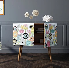 заказать стильные Комод на высоких ножках "Berber" малый арт BB13/Print_03