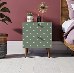 стильные Тумбочка "Berber" с двумя ящиками 12 принт арт BB03/Print_12, разноцветная