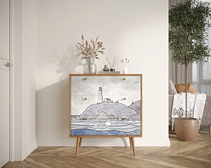 Комод "Berber" три ящика арт BB40/Print_51