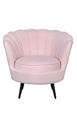 стильное Низкое кресло ракушка Pearl розовый V2 на черных ножках