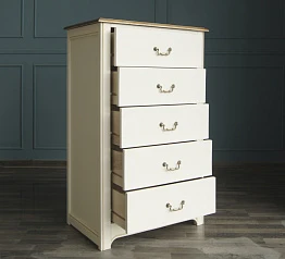 заказать стильные Бежевый комод "Olivia" высокий на 5 ящиков арт GA3005C