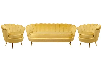 купить Комплект кресел и дивана ракушка Pearl Triple Yellow