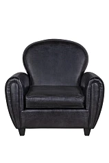 стильные Кресло кожаное широкое Flog черное