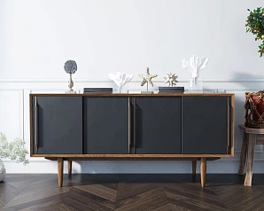 купить красивые Комод "Bruni Black" четыре дверки арт BR23Black