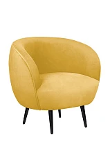 красивое Мягкое кресло Benee Yellow на черных ножках