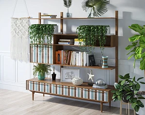 Стеллаж "Bruni print 1" с ящиками арт BR-20/print_1 в интернет-магазине