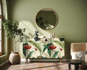 фото Комод "Berber" с двумя дверками и ящиками арт BB17/Print_55 в интерьере