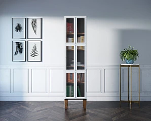 заказать Шкаф одностворчатый "Andersen" с рифлеными стеклами арт AN13WH