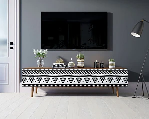 красивые Комод "Berber" с ящиками низкий под TV принт 19 арт BB19/Print_19 в интернет-магазине