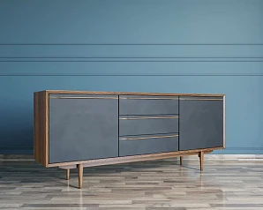 Комод "Brun Black" с тремя ящиками и дверками арт BR-03/Black в интернет-магазине