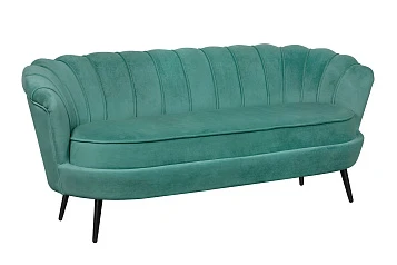 Диван ракушка для гостиниц Pearl Triple Green V2 на черных ножках в интернет-магазине