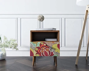 заказать стильные Тумбочка "Berber" с одним ящиком 6 принт арт BB06/Print_06, разноцветная