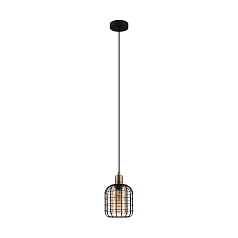 стильные 43527 Подвесной потолочный светильник (люстра) CHISLE, 1Х40W, E27, H1100, ?165, сталь/стекло, черный