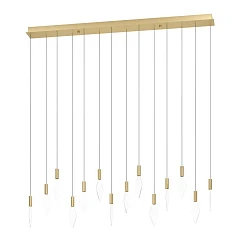 390362 Люстра диммируемая MIRADOR, 14X3,3W (LED), 3000K, 4760lm, L1400, B120, H2200, сталь, латунь, золотой/пластик, прозрачный на заказ в интернет-магазине