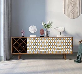 стильные Комод "Berber" удлиненный с бутылочницей 22 принт арт BB15/Print_22