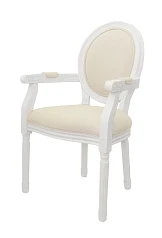 купить Мягкий стул с подлокотниками Volker Arm Beige and White