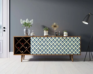 Комод "Berber" удлиненный с бутылочницей 13 принт арт BB15/Print_13 на заказ