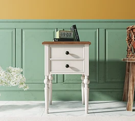 Тумбочка "Odri" с двумя ящиками арт od2102S Белый в интернет-магазине