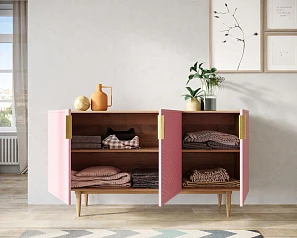 купить стильный Комод с тремя дверками "Line" LN02/GR1/pink