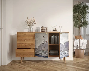 Комод "Berber" с двумя дверками и ящиками  арт BB05/Print_51 в интернет-магазине