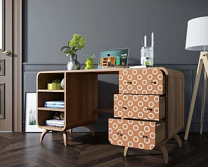 купить красивый Рабочий стол в Скандинавском стиле "Ellipse print" принт 3 арт EL08/print_3 в интернет-магазине