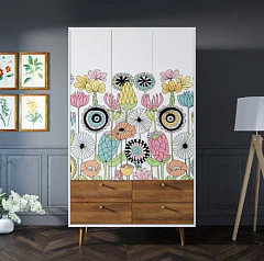 фото Шкаф трехстворчатый "Berber" принт 3 арт BB02/Print_03