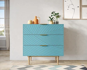 красивый Комод с тремя ящиками "Line" LN12/GR1/blue в интернет-магазине