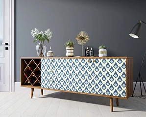 Комод "Berber" удлиненный с бутылочницей 13 принт арт BB15/Print_13 на заказ