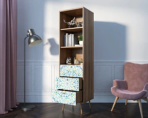 красивый Стеллаж с ящиками "Berber" принт 46 арт BB45/Print_46