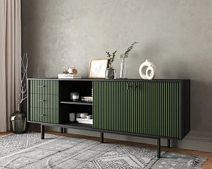 стильный Комод с дверками и нишей "Emerson" арт EM15/green/L на заказ