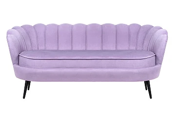 Диван ракушка для гостиниц Pearl Triple Purple на черных ножках