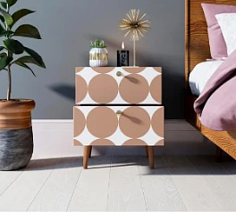 красивые Тумбочка "Berber" с двумя ящиками 17 принт арт BB03/Print_17, разноцветная в интернет-магазине