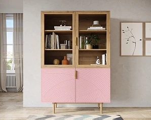 красивый Буфет с двумя дверками "Line" LN11/GR1/pink на заказ