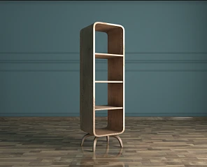 фото Деревянный стеллаж "Ellipse" узкий арт EL06