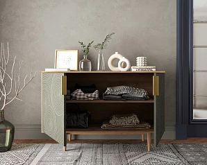 красивый Комод с двумя дверками "Line" R18/browngrey в интернет-магазине