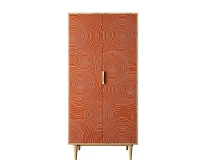 Шкаф малый двухстворчатый "Line" R24/red в интерьере