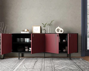 стильный Комод с четыремя дверками "Emerson" арт EM01/red/L на заказ